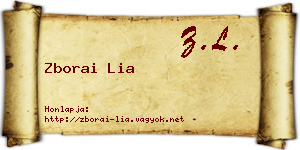 Zborai Lia névjegykártya